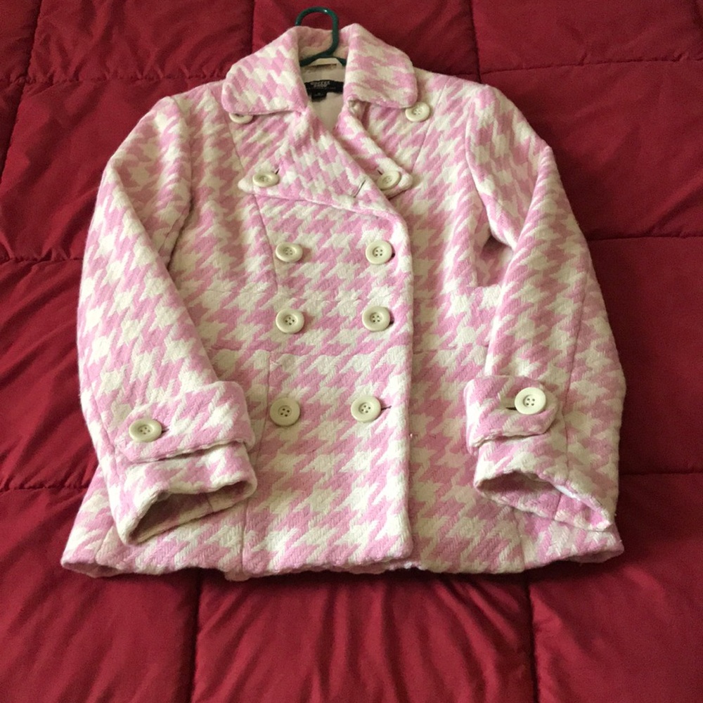 Pink and white Pea Coat